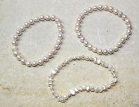 S�sswasserPerlen - Barock - 5-6mm - Armband Elastik - 3 St�ck