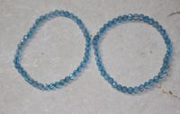 Topas blau - Kugel - facettiert - 4mm - Armband Elastik - 2 St.