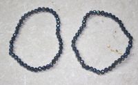 Aqua Aura Kristall - Kugel - fac. - 4mm - Armband Elastik  - 2 S
