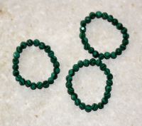 Malachit - Kugel - facettiert - 3mm - Ring Elastik - 3 St.