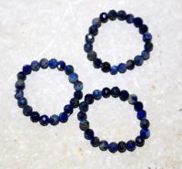 Lapis - Kugel - facettiert - 3mm - Ring Elastik - 3 St.