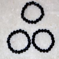 Blaufluss - Kugel - facettiert - 3mm - Ring Elastik - 3 St.