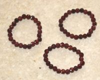 Granat orange  - Kugel - facettiert - 3mm - Ring Elastik - 3 St.