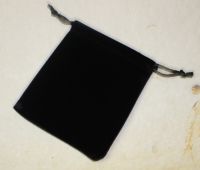 Samts�ckchen mit Zugband - schwarz - 10x12 cm - 50 St�ck