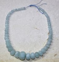 Aquamarin - Rondelle - facettiert - 8-20mm - Kettenstrang