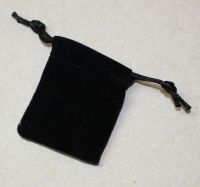 Samts�ckchen mit Zugband - schwarz - 6x5 cm - 12 St�ck