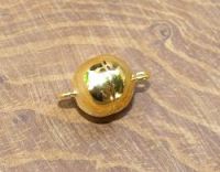 Schlie�e Magnet - Sterling Silber vergoldet - Rund - 16mm - 1 St