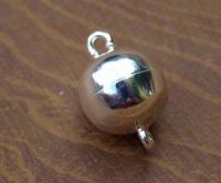 Schlie�e Magnet - Sterling Silber poliert - rund - 16mm - 2 St