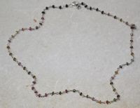Turmalin - Rondelle fac. - 3mm - Silber Kette - 42cm - 1 St.
