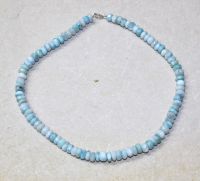 Larimar - Rondelle fac. - 8-10mm - 45cm - Edelstein Kette - 1 St