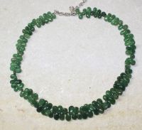 Diopsid - Tropfen - 6-10mm - 45cm - Edelstein Kette - 1 St.