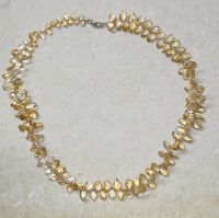 Citrin - Tropfen fac. - 6-14 mm - 45cm - Edelstein Kette - 1 St.
