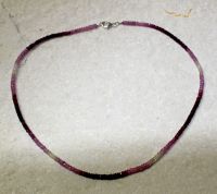Rubin - Rondelle fac. - 3-4mm - 45cm - Edelstein Kette - 1 St.