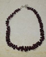 Rubin - Tropfen - 7-8mm - 45cm - Edelstein Kette - 1 St.