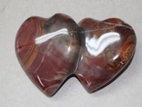Versteinertes Holz - 2 Herzen - Handschmeichler - 10x7cm - 1 St.