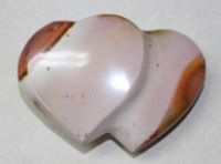 Polychrome Jaspis  -2 Herzen - Handschmeichler - 9x7cm - 1 St.