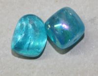 Aqua Aura - Trommelsteine gebohrt - Anh�nger - 2 St�ck