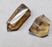 Citrin - Freeform facettiert gebohrt - Anh�nger - 2 St�ck