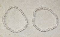 Bergkristall - Kugel - facettiert - 4mm - Armband Elastik - 2 St