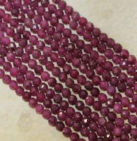 Rubin - Kugel - facettiert - 3,5mm - Kettenstrang