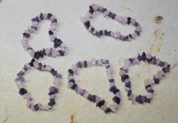 Amethyst - Rosaquarz - Splitter - Armband Elastik - 5 St�ck
