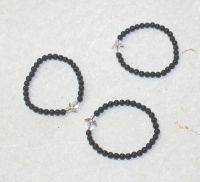 Onyx - Kugel - 4mm - Kinder Armband Elastik - 3 St�ck