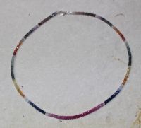Saphir multicolor  - Rondelle fac. - 3-4mm - 45cm - Kette - 1 St