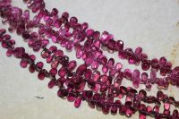 Turmalin pink - Tropfen fac. - 6-8mm - Kettenstrang kurz