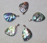 Paua Muschel - Anh�nger - Metall - 42mm - 5 St�ck