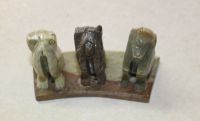Affen Gruppe - Tier Figur - Speckstein - 10x7cm - 10 St�ck