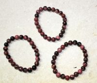 Rodonit - Kugel - 8mm - Armband Elastik - 3 St�ck