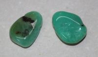 Chrysopras - Trommelsteine gebohrt - Anh�nger - 2 St�ck