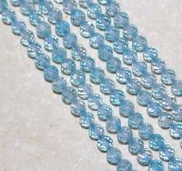 Topas blau - Kugel - facettiert - 4mm - Kettenstrang