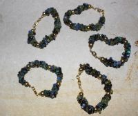 Edelstein Mix - Splitter mehrfach - Armband Elastik - 5 St�ck