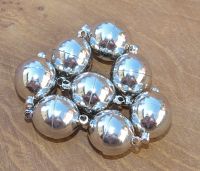 Schlie�e Magnet - Metall rhodiniert - rund  - 12mm - 8 St�ck