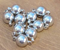 Schlie�e Magnet - Metall rhodiniert - rund  - 8mm - 8 St�ck