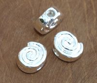 Schnecke  -  poliert - 14 x 10 x 6 mm - 5 St�ck  - Silber