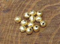 Kugel - Silber - vergoldet - mattiert - 4mm - 25 St�ck