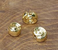Schnecke - vergoldet  - poliert  - 14 x 10 x 6 mm - 3 St�ck