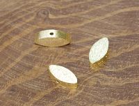 Navette - Silber - vergoldet - 12 x 5 x 3 mm - 10 St�ck