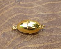 Schlie�e Magnet - Sterling Silber vergoldet - Olive - 10mm - 3 S