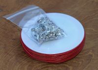 Baumwollkordel auf Rolle - rot - 1,5mm 10m & 20 Verschl��e