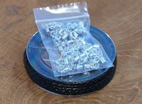 Lederband Rolle - schwarz gefl. -  3mm - 10m & 20 Verschl��e