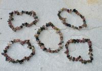 Turmalin - Multicolor - Splitter - Armband Elastik - 5 St�ck