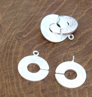 Verschluss Ringform - Sterling Silber matt - 16x16mm - 3 St