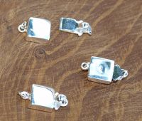 Schlie�e Kastenverschluss - Sterling Silber poliert - 3 St