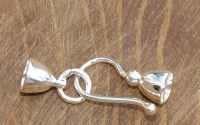 Verschluss - Endkappen mit Steg, Haken & Ring - Silber - 4 St.