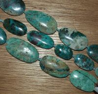Chrysokoll - Oval - 17-25mm - Kettenstrang