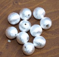 Kugel - 6 mm - Sterling Silber - geb�rstet - 20 St�ck
