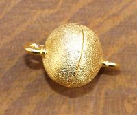 Schlie�e Magnet - Sterling Silber vergoldet - Rund - 12mm - 2 St